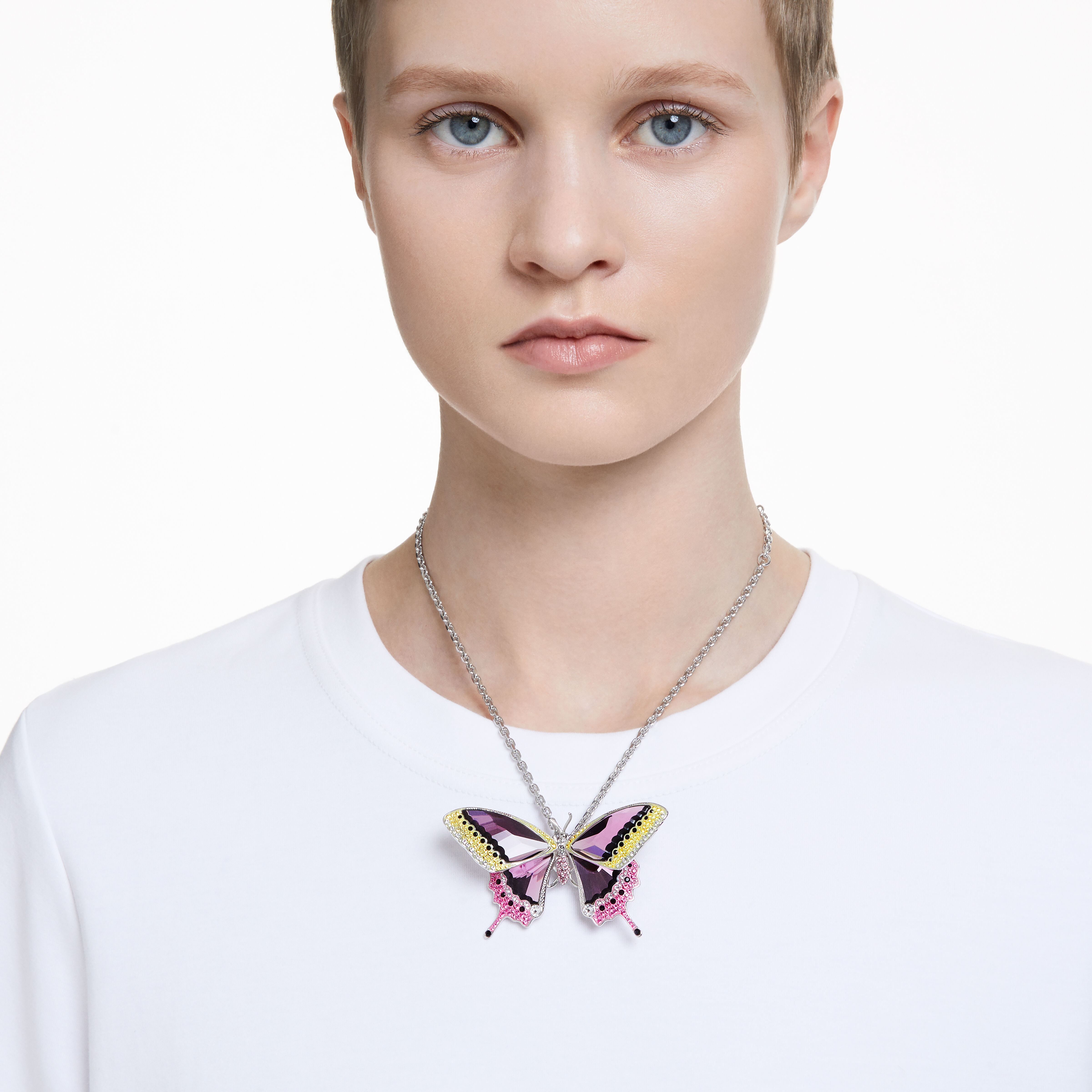 Swarovski Crystal Chain Pendant – Violet & Purple Designer Fashion Jewellery